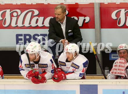 EBEL. Eishockey Bundesliga. EC VSV gegen KAC. Trainer Petri Matikainen (KAC). Villach, am 7.10.2018.
Foto: Kuess 


---
pressefotos, pressefotografie, kuess, qs, qspictures, sport, bild, bilder, bilddatenbank