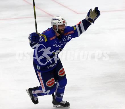 EBEL. Eishockey Bundesliga. EC VSV gegen KAC. Torjubel MacGregor Sharp (VSV). Villach, am 7.10.2018.
Foto: Kuess 


---
pressefotos, pressefotografie, kuess, qs, qspictures, sport, bild, bilder, bilddatenbank