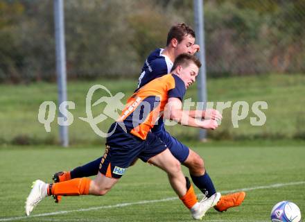 Fussball. 2. Klasse A. Oberes Moelltal gegen Grafendorf. Kai Brandstaetter (Oberes Moelltal), 	Patrick Steiner (Grafendorf). Rangersdorf, 6.10.2018.
Foto: Kuess
---
pressefotos, pressefotografie, kuess, qs, qspictures, sport, bild, bilder, bilddatenbank