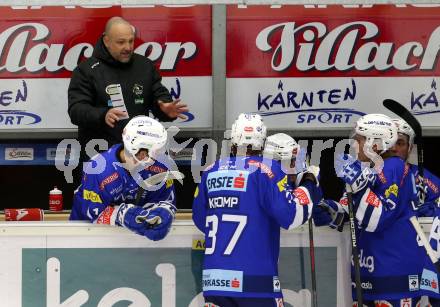 EBEL. Eishockey Bundesliga. EC VSV gegen Fehervar AV 19. Trainer Gerhard Unterluggauer (VSV). Villach, am 12.10.2018.
Foto: Kuess 


---
pressefotos, pressefotografie, kuess, qs, qspictures, sport, bild, bilder, bilddatenbank