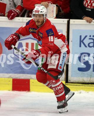EBEL. Eishockey Bundesliga. KAC gegen HC TWK Innsbruck. Stefan Geier (KAC). Klagenfurt, am 14.10.2018.
Foto: Kuess

---
pressefotos, pressefotografie, kuess, qs, qspictures, sport, bild, bilder, bilddatenbank