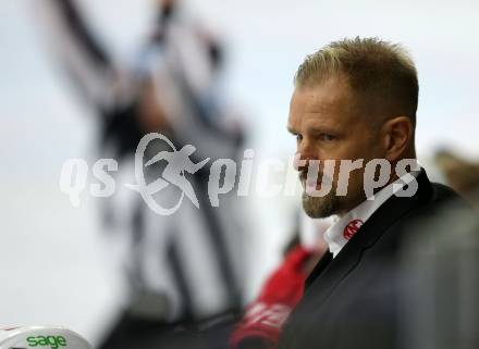 EBEL. Eishockey Bundesliga. KAC gegen HC TWK Innsbruck. Trainer Petri Matikainen (KAC). Klagenfurt, am 14.10.2018.
Foto: Kuess

---
pressefotos, pressefotografie, kuess, qs, qspictures, sport, bild, bilder, bilddatenbank