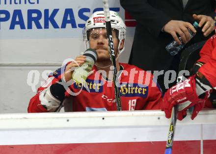 EBEL. Eishockey Bundesliga. KAC gegen HC TWK Innsbruck. Stefan Geier  (KAC). Klagenfurt, am 14.10.2018.
Foto: Kuess

---
pressefotos, pressefotografie, kuess, qs, qspictures, sport, bild, bilder, bilddatenbank
