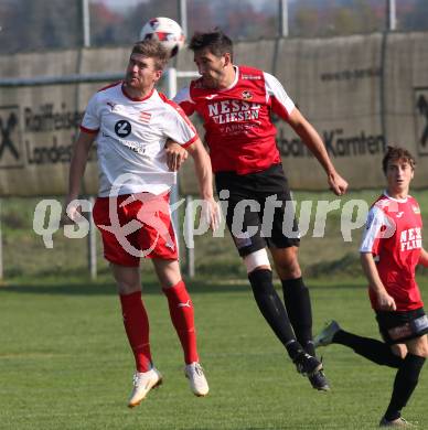 Fussball Kaerntner Liga. Woelfnitz gegen Spittal/Drau. Daniel Wernig,  (Woelfnitz), Rafael Graf (Spittal). Woelfnitz, am 13.10.2018.
Foto: Kuess
---
pressefotos, pressefotografie, kuess, qs, qspictures, sport, bild, bilder, bilddatenbank