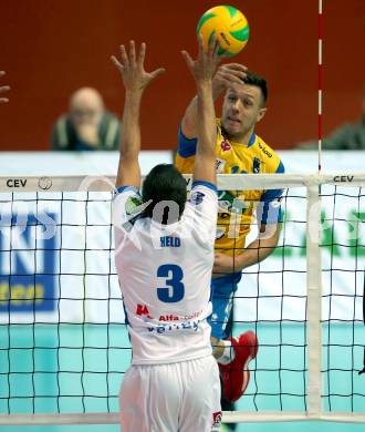 Volleyball Champions League. SK Posojilnica Aich/Dob gegen Lycurgus Groningen (NED). Matej Koek,  (Aich/Dob). Klagenfurt, am 17.10.2018.
Foto: Kuess
---
pressefotos, pressefotografie, kuess, qs, qspictures, sport, bild, bilder, bilddatenbank