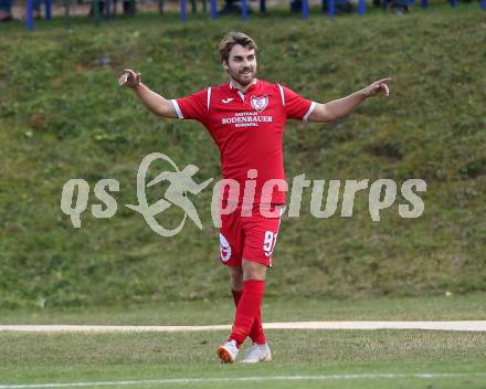 Fussball Kaerntner Liga. ATUS Ferlach gegen KAC 1909. Torjubel Jakob Orgonyi (Ferlach). Ferlach, am 13.10.2018.
Foto: Kuess
---
pressefotos, pressefotografie, kuess, qs, qspictures, sport, bild, bilder, bilddatenbank