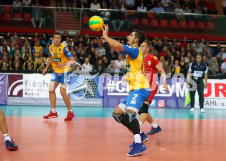 Volleyball Champions League. SK Posojilnica Aich/Dob gegen Lycurgus Groningen (NED).  Maximilian Landfahrer (Aich/Dob). Klagenfurt, am 17.10.2018.
Foto: Kuess
---
pressefotos, pressefotografie, kuess, qs, qspictures, sport, bild, bilder, bilddatenbank