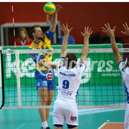 Volleyball Champions League. SK Posojilnica Aich/Dob gegen Lycurgus Groningen (NED). Matej Mihajlovic,  (Aich/Dob). Klagenfurt, am 17.10.2018.
Foto: Kuess
---
pressefotos, pressefotografie, kuess, qs, qspictures, sport, bild, bilder, bilddatenbank