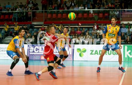 Volleyball Champions League. SK Posojilnica Aich/Dob gegen Lycurgus Groningen (NED). Manuel Steiner (Aich/Dob). Klagenfurt, am 17.10.2018.
Foto: Kuess
---
pressefotos, pressefotografie, kuess, qs, qspictures, sport, bild, bilder, bilddatenbank