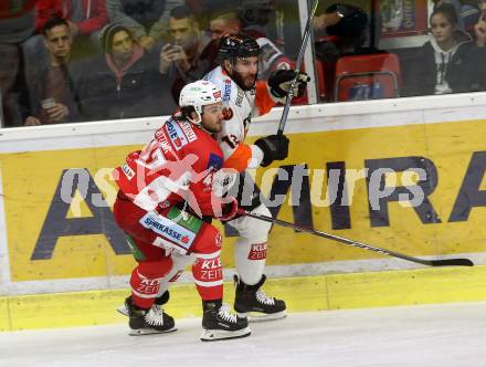 Fussball 2. Liga. SK Austria Klagenfurt gegen SKU Amstetten. Witting Marcel (Austria Klagenfurt), King Dwight  (Amstetten). Klagenfurt, am 19.10.2018.
Foto: Kuess
---
pressefotos, pressefotografie, kuess, qs, qspictures, sport, bild, bilder, bilddatenbank