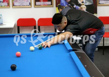 Dynamic Billard Klagenfurt Open 2018. Pressekonferenz. Mario He. Klagenfurt, am 9.10.2018.
Foto: Kuess
---
pressefotos, pressefotografie, kuess, qs, qspictures, sport, bild, bilder, bilddatenbank