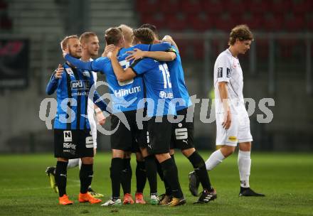 Fussball 2. Liga. SK Austria Klagenfurt gegen SKU Amstetten. Torjubel Thomas Hinum (Amstetten). Klagenfurt, am 19.10.2018.
Foto: Kuess
---
pressefotos, pressefotografie, kuess, qs, qspictures, sport, bild, bilder, bilddatenbank