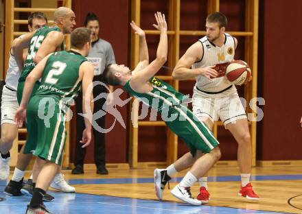 Basketball 2. Bundesliga. Grunddurchgang. 2. Runde. Woerthersee Piraten gegen Dornbirn Lions. Matic Simik,  (Piraten), Luka Kevric (Lions). Klagenfurt, am 20.10.2018.
Foto: Kuess
---
pressefotos, pressefotografie, kuess, qs, qspictures, sport, bild, bilder, bilddatenbank