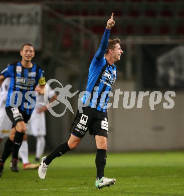 Fussball 2. Liga. SK Austria Klagenfurt gegen SKU Amstetten. Torjubel Thomas Hinum (Amstetten). Klagenfurt, am 19.10.2018.
Foto: Kuess
---
pressefotos, pressefotografie, kuess, qs, qspictures, sport, bild, bilder, bilddatenbank