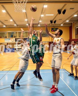 Basketball 2. Bundesliga. Grunddurchgang. 2. Runde. Woerthersee Piraten gegen Dornbirn Lions. Martin Strasser, Matic Simik,  (Piraten), Matic Pecek (Lions). Klagenfurt, am 20.10.2018.
Foto: Kuess
---
pressefotos, pressefotografie, kuess, qs, qspictures, sport, bild, bilder, bilddatenbank