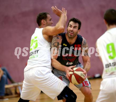 Basketball 2. Bundesliga. Grunddurchgang. 2. Runde. Raiders Villach gegen Basket Flames. Jasmin Perkovic (Raiders), Fuad Memcic (Basket Flames). Klagenfurt, am 21.10.2018.
Foto: Kuess
---
pressefotos, pressefotografie, kuess, qs, qspictures, sport, bild, bilder, bilddatenbank