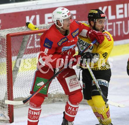 EBEL. Eishockey Bundesliga. KAC gegen spusu Vienna Capitals. Nicholas Eric Petersen,  (KAC), Christopher Desousa (Vienna Capitals). Klagenfurt, am 26.10.2018.
Foto: Kuess

---
pressefotos, pressefotografie, kuess, qs, qspictures, sport, bild, bilder, bilddatenbank