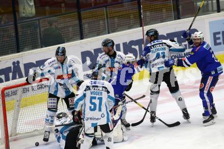EBEL. Eishockey Bundesliga. EC VSV gegen EHC Liwest Black Wings Linz. Torjubel Sharp MacGregor, Lahoda Alexander (VSV). Villach, am 28.10.2018.
Foto: Kuess 


---
pressefotos, pressefotografie, kuess, qs, qspictures, sport, bild, bilder, bilddatenbank