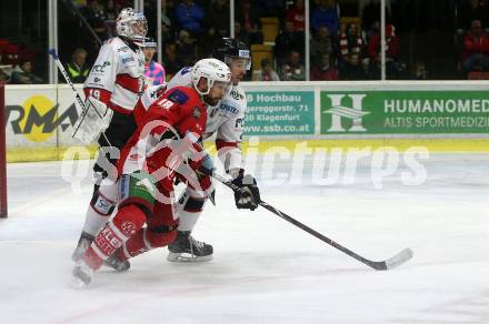 EBEL. Eishockey Bundesliga. KAC gegen HC Orli Znojmo. Thomas Koch,  (KAC), Dominik Tejnor (HC Orli Znojmo). Klagenfurt, am 28.10.2018.
Foto: Kuess

---
pressefotos, pressefotografie, kuess, qs, qspictures, sport, bild, bilder, bilddatenbank