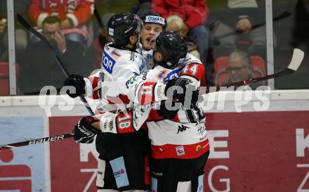 EBEL. Eishockey Bundesliga. KAC gegen HC Orli Znojmo. Torjubel Petr Mrazek (HC Orli Znojmo). Klagenfurt, am 28.10.2018.
Foto: Kuess

---
pressefotos, pressefotografie, kuess, qs, qspictures, sport, bild, bilder, bilddatenbank