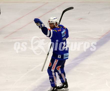 EBEL. Eishockey Bundesliga. EC VSV gegen EHC Liwest Black Wings Linz. Torjubel  	Fraser Jamie (VSV). Villach, am 28.10.2018.
Foto: Kuess 


---
pressefotos, pressefotografie, kuess, qs, qspictures, sport, bild, bilder, bilddatenbank