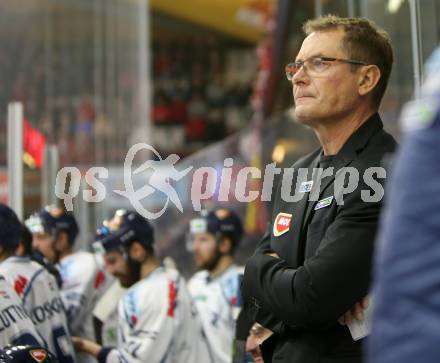 EBEL. Eishockey Bundesliga. KAC gegen Fehervar AV 19.  Trainer Hannu Jaevenpaeae (Alba Volan). Klagenfurt, am 28.10.2018.
Foto: Kuess

---
pressefotos, pressefotografie, kuess, qs, qspictures, sport, bild, bilder, bilddatenbank