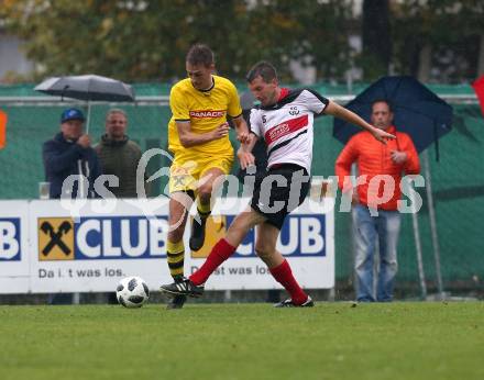 Fussball. Unterliga West. Nussdorf gegen Fuernitz. Christian Berger (Nussdorf), Tim Kovacic (Fuernitz). Nussdorf, 27.10.2018.
Foto: Kuess
---
pressefotos, pressefotografie, kuess, qs, qspictures, sport, bild, bilder, bilddatenbank