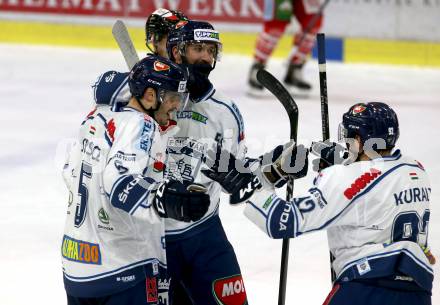 EBEL. Eishockey Bundesliga. KAC gegen Fehervar AV 19.  Torjubel Bence Stipsicz  (Alba Volan). Klagenfurt, am 28.10.2018.
Foto: Kuess

---
pressefotos, pressefotografie, kuess, qs, qspictures, sport, bild, bilder, bilddatenbank