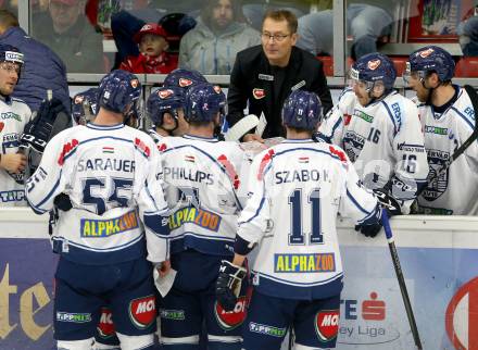 EBEL. Eishockey Bundesliga. KAC gegen Fehervar AV 19.  Trainer Hannu Jaervenpaeae (Alba Volan). Klagenfurt, am 28.10.2018.
Foto: Kuess

---
pressefotos, pressefotografie, kuess, qs, qspictures, sport, bild, bilder, bilddatenbank
