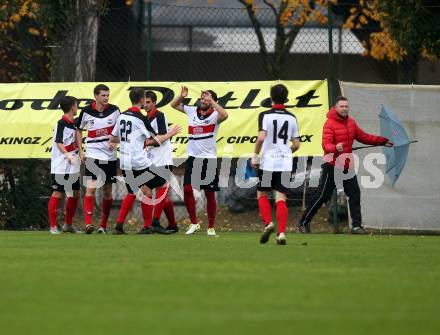 Fussball. Unterliga West. Nussdorf gegen Fuernitz. Torjubel  Dominik Tagger (Nussdorf). Nussdorf, 27.10.2018.
Foto: Kuess
---
pressefotos, pressefotografie, kuess, qs, qspictures, sport, bild, bilder, bilddatenbank