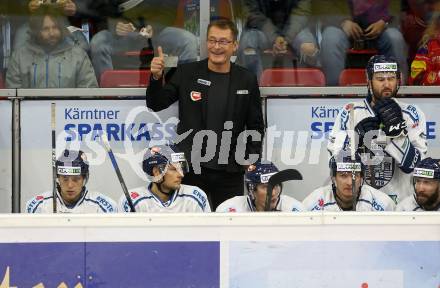 EBEL. Eishockey Bundesliga. KAC gegen Fehervar AV 19.  Trainer Hannu Jaervenpaeae (Alba Volan). Klagenfurt, am 28.10.2018.
Foto: Kuess

---
pressefotos, pressefotografie, kuess, qs, qspictures, sport, bild, bilder, bilddatenbank