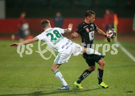 Fussball OEFB Cup. RZ Pellets WAC gegen SK Rapid Wien. Michael Novak (WAC), Christoph Knasmuellner (Rapid). Wolfsberg, am 31.10.2018.
Foto: Kuess

---
pressefotos, pressefotografie, kuess, qs, qspictures, sport, bild, bilder, bilddatenbank