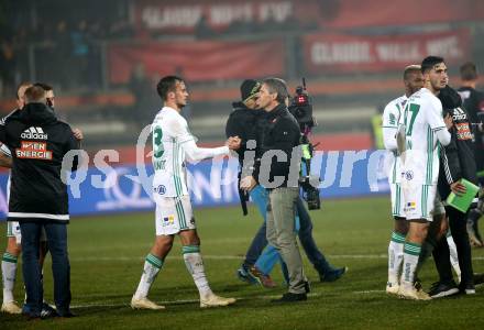 Fussball OEFB Cup. RZ Pellets WAC gegen SK Rapid Wien.  Dietmar Kuehbauer, Jeremy Bruno Guillemenot  (Rapid). Wolfsberg, am 31.10.2018.
Foto: Kuess

---
pressefotos, pressefotografie, kuess, qs, qspictures, sport, bild, bilder, bilddatenbank