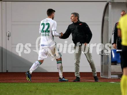 Fussball OEFB Cup. RZ Pellets WAC gegen SK Rapid Wien.  Andrija Pavlovic, Dietmar Kuehbauer (Rapid). Wolfsberg, am 31.10.2018.
Foto: Kuess

---
pressefotos, pressefotografie, kuess, qs, qspictures, sport, bild, bilder, bilddatenbank