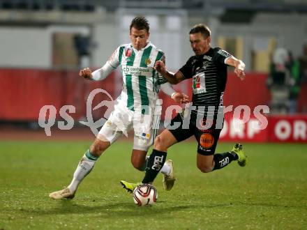 Fussball OEFB Cup. RZ Pellets WAC gegen SK Rapid Wien. Christopher Wernitznig (WAC),  Stefan Schwab (Rapid). Wolfsberg, am 31.10.2018.
Foto: Kuess

---
pressefotos, pressefotografie, kuess, qs, qspictures, sport, bild, bilder, bilddatenbank