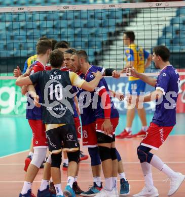 Volleyball Champions League. SK Posojilnica Aich/Dob gegen United Volley Rhein-Main.  Jubel Rhein-Main. Klagenfurt, am 31.10.2018.
Foto: Kuess
---
pressefotos, pressefotografie, kuess, qs, qspictures, sport, bild, bilder, bilddatenbank