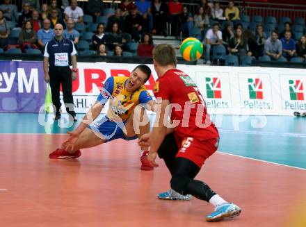 Volleyball Champions League. SK Posojilnica Aich/Dob gegen United Volley Rhein-Main. Matej Koek  (Aich/Dob). Klagenfurt, am 31.10.2018.
Foto: Kuess
---
pressefotos, pressefotografie, kuess, qs, qspictures, sport, bild, bilder, bilddatenbank