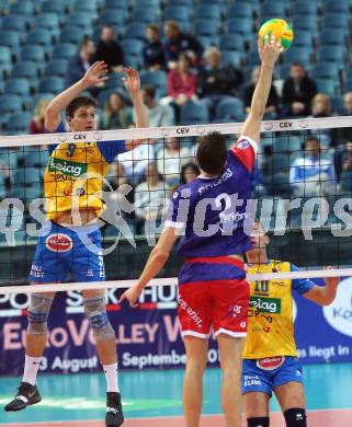 Volleyball Champions League. SK Posojilnica Aich/Dob gegen United Volley Rhein-Main.  Federico Jorge Franetovich (Aich/Dob). Klagenfurt, am 31.10.2018.
Foto: Kuess
---
pressefotos, pressefotografie, kuess, qs, qspictures, sport, bild, bilder, bilddatenbank
