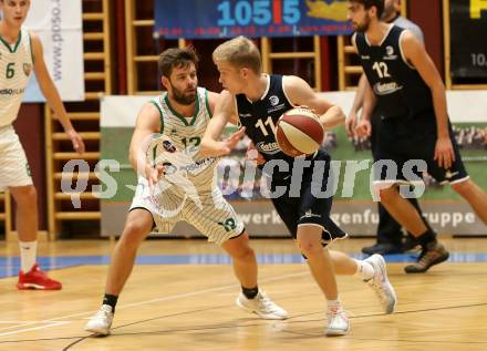 Basketball OEBV Cup. KOS Celovec gegen  BBC Nord Dragonz. Christian Erschen,  (KOS), Christian Lehrner  (Nord Dragonz). Klagenfurt, am 1.11.2018.
Foto: Kuess
---
pressefotos, pressefotografie, kuess, qs, qspictures, sport, bild, bilder, bilddatenbank