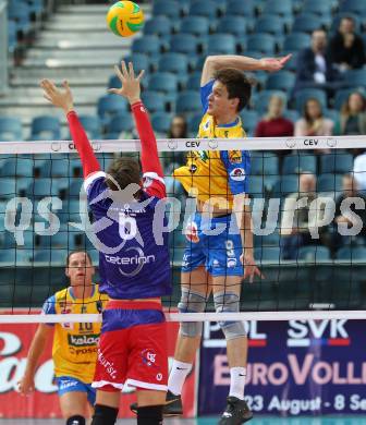 Volleyball Champions League. SK Posojilnica Aich/Dob gegen United Volley Rhein-Main.  Federico Jorge Franetovich (Aich/Dob). Klagenfurt, am 31.10.2018.
Foto: Kuess
---
pressefotos, pressefotografie, kuess, qs, qspictures, sport, bild, bilder, bilddatenbank