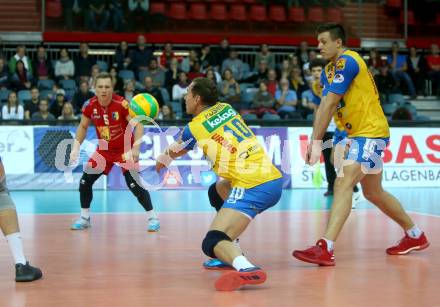 Volleyball Champions League. SK Posojilnica Aich/Dob gegen United Volley Rhein-Main.  Nejc Pusnik (Aich/Dob). Klagenfurt, am 31.10.2018.
Foto: Kuess
---
pressefotos, pressefotografie, kuess, qs, qspictures, sport, bild, bilder, bilddatenbank