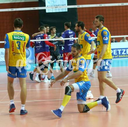 Volleyball Champions League. SK Posojilnica Aich/Dob gegen United Volley Rhein-Main.   Jubel Rhein-Main. Klagenfurt, am 31.10.2018.
Foto: Kuess
---
pressefotos, pressefotografie, kuess, qs, qspictures, sport, bild, bilder, bilddatenbank