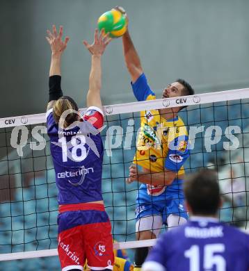 Volleyball Champions League. SK Posojilnica Aich/Dob gegen United Volley Rhein-Main.  Maximilian Landfahrer (Aich/Dob). Klagenfurt, am 31.10.2018.
Foto: Kuess
---
pressefotos, pressefotografie, kuess, qs, qspictures, sport, bild, bilder, bilddatenbank
