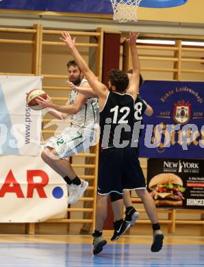 Basketball OEBV Cup. KOS Celovec gegen  BBC Nord Dragonz. Christian Erschen,  (KOS), Lukas Baumgartner  (Nord Dragonz). Klagenfurt, am 1.11.2018.
Foto: Kuess
---
pressefotos, pressefotografie, kuess, qs, qspictures, sport, bild, bilder, bilddatenbank