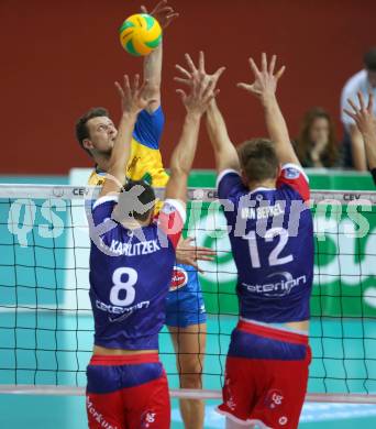 Volleyball Champions League. SK Posojilnica Aich/Dob gegen United Volley Rhein-Main.  Matej Mihajlovic (Aich/Dob). Klagenfurt, am 31.10.2018.
Foto: Kuess
---
pressefotos, pressefotografie, kuess, qs, qspictures, sport, bild, bilder, bilddatenbank