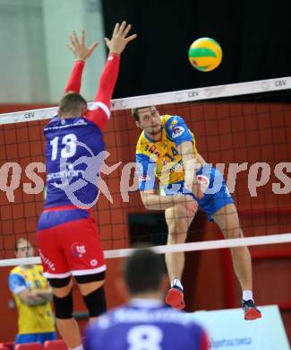 Volleyball Champions League. SK Posojilnica Aich/Dob gegen United Volley Rhein-Main. Matej Mihajlovic  (Aich/Dob). Klagenfurt, am 31.10.2018.
Foto: Kuess
---
pressefotos, pressefotografie, kuess, qs, qspictures, sport, bild, bilder, bilddatenbank