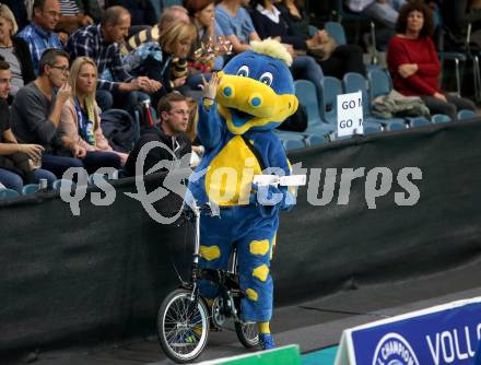 Volleyball Champions League. SK Posojilnica Aich/Dob gegen United Volley Rhein-Main.  Maskottchen (Aich/Dob). Klagenfurt, am 31.10.2018.
Foto: Kuess
---
pressefotos, pressefotografie, kuess, qs, qspictures, sport, bild, bilder, bilddatenbank