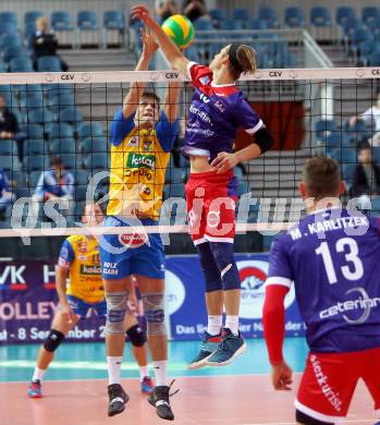 Volleyball Champions League. SK Posojilnica Aich/Dob gegen United Volley Rhein-Main.  Federico Jorge Franetovich (Aich/Dob). Klagenfurt, am 31.10.2018.
Foto: Kuess
---
pressefotos, pressefotografie, kuess, qs, qspictures, sport, bild, bilder, bilddatenbank