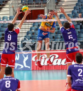 Volleyball Champions League. SK Posojilnica Aich/Dob gegen United Volley Rhein-Main. Federico Jorge Franetovich  (Aich/Dob). Klagenfurt, am 31.10.2018.
Foto: Kuess
---
pressefotos, pressefotografie, kuess, qs, qspictures, sport, bild, bilder, bilddatenbank