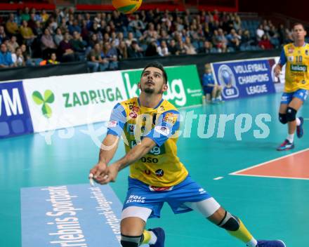 Volleyball Champions League. SK Posojilnica Aich/Dob gegen United Volley Rhein-Main.  Maximilian Landfahrer (Aich/Dob). Klagenfurt, am 31.10.2018.
Foto: Kuess
---
pressefotos, pressefotografie, kuess, qs, qspictures, sport, bild, bilder, bilddatenbank